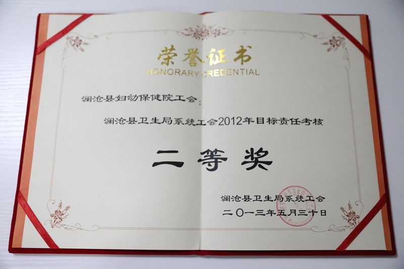 2013年“2012年目标责任考核二等奖”