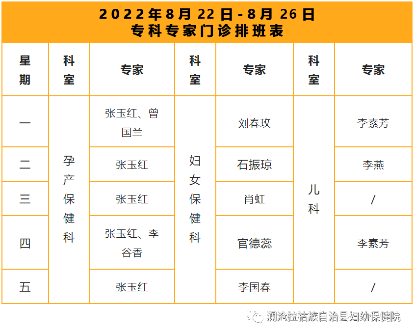 【专科专家门诊】2022年8月22日-8月26日专家专科门诊排班表.png